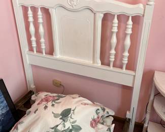 White painted twin headboard 