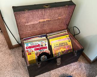 Records and old trunk
