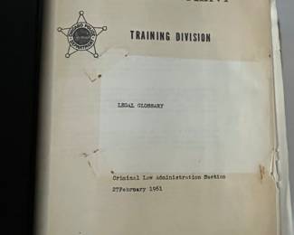Chicago Police Department training manual 1961....
