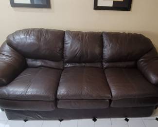 leather couch with hide a bed