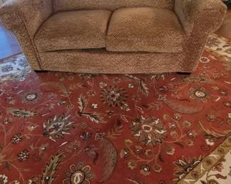 Very nice loveseat, in mint condition, and  2 Thomasville 8x10 ft. hand-tufting technique fine wool rugs