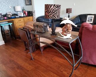 SLATE TOP SOFA TABLE & DECOR