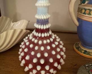 Cranberry opalescent hobnail