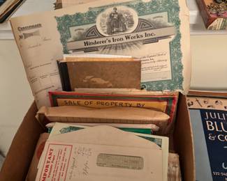 Hinderer's Iron Works Business Ephemera - $1200