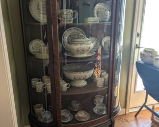 Antique Curved Front China Cabinet