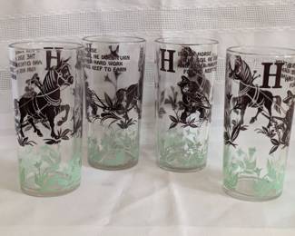 Hazel Atlas 'H is for Horse' - Four tumblers #1