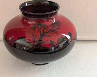 Royal Doulton Flambe #4 : urn with plowing scene