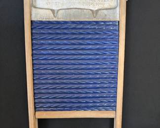 Cobalt Blue Enameled Soap Saver washboard