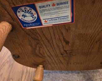 Oak Dining Table with 2 Leaves and 4 Chairs -- Made in the USA by Cochrane Furniture, North Carolina