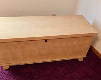 Mid Century Modern Blonde Wood Cedar Chest