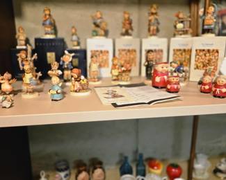 Hummel Figurines--some with their boxes! Goebel Cardinal Tuck Figurines from the 50s-60s; Antique Children's Tea Set; S&P Shakers; Tea Cups & Saucers; and much more!