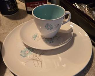 1960s 3 Piece Set of Taylor, Smith & Taylor "Ever Yours Boutoniere" Set Dinnerware