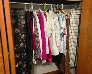 Ladies Clothing; Cute Vintage Vinyl Clothing Storage Bags, and Beautiful Red Hats!