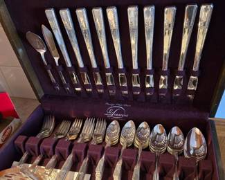 Set of Prestige Silverplated Flatware with Case