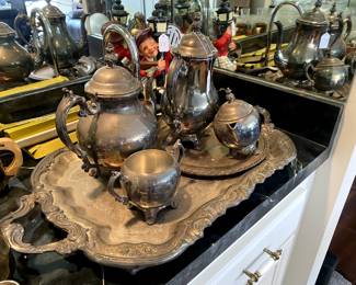 silver plated teapot set
