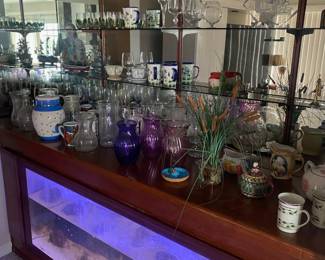 glassware, teapots, vases