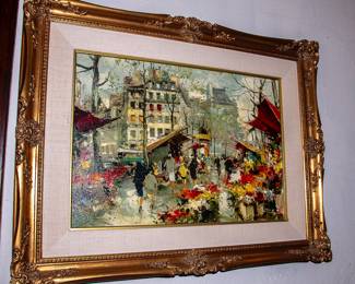 FRAMED OIL ON CANVAS