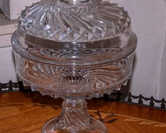 EARLY AMERICAN PRESSED GLASS (EAPG) CANDY DISH BY RICHARDS & HARTLEY