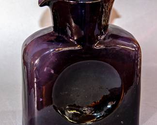 SIGNED AMETHYST BLENKO DOUBLE SPOUT PITCHER