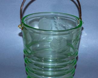 URANIUM GLASS ICE BUCKET