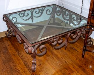 WROUGHT IRON COFFEE TABLE