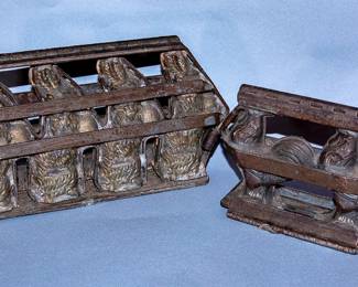ANTIQUE RABBIT AND CHICKEN CHOCOLATE MOLDS