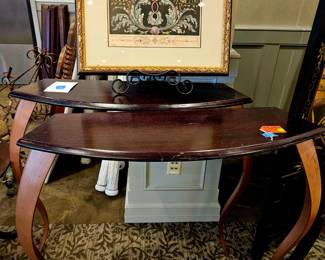 Half moon wall tables set of 2