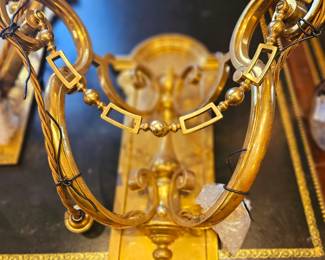Hollywood Regency  Heavy electrified Edwardian wall sconce set. Wow. 