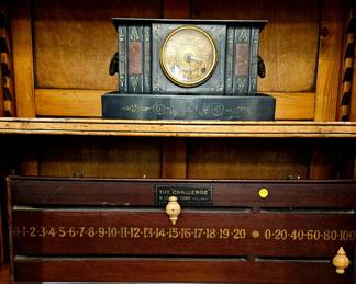 The Challenge 19th c. Wooden sign scoreboard. European.