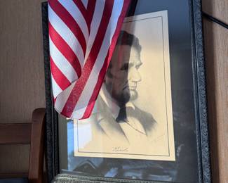 VINTAGE ABRAHAM LINCOLN FRAMED PRINT 
