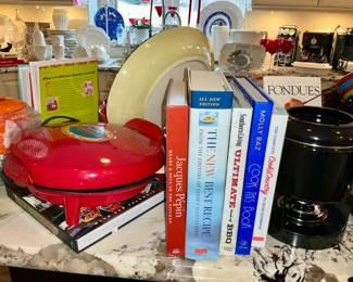 Cook books, kitchen ware
