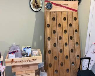 Wine Rack, w/ humidity gauge, wine boxes / crates