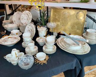 Haviland China, "Rosalinde". Service for 8+. Lots of serving pieces. 91 pics in all