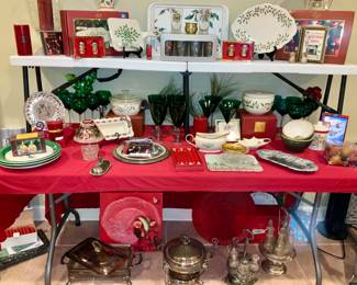 Christmas Decor,  Lenox stemware,  Lenox Christmas dishes, 