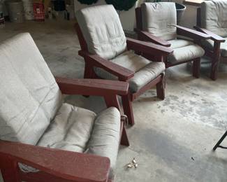 Red Wood Furniture, 4 chairs 