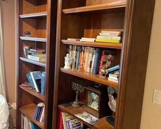 2 wooden book shelves