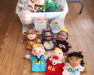 Complete set alphabet hand puppets.