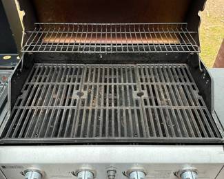 C38- $60.  Charbroil Grill (no Tank) Cover works but needs to be replaced. Grill is clean.  Measures 5' long x 20" deep x 46" tall