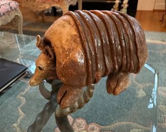 C78 - $30. Pottery Armadillo. Unsigned. 