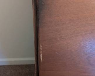 C58 - $75. Antique  Unmarked Secretary Desk. Solid and very heavy.   Measures 35.75" wide x 12.5" deep x 38.25" tall. 