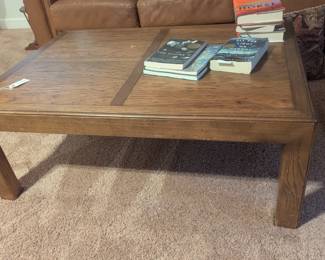 C71 - $40.  Solid Wood Coffee Table. Measures 30" wide x 42" deep x 15.5" tall. 