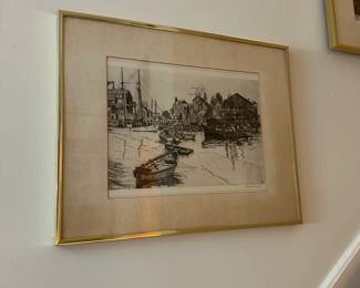 C68- $85. Set of Three Lionel Barrymore signed Etching Framed measures 20.5" x 16.5". 