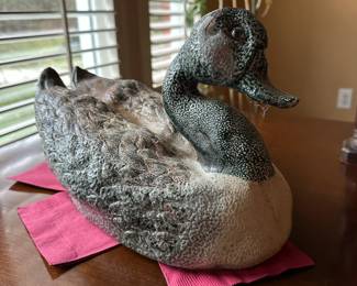 C42 - $30.  Pottery Duck. Measures 12" long  x7.5" x 8.5" tall. 