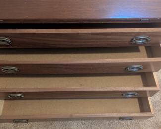 C58 - $75. Antique  Unmarked Secretary Desk. Solid and very heavy.   Measures 35.75" wide x 12.5" deep x 38.25" tall. 