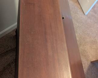 C58 - $75. Antique  Unmarked Secretary Desk. Solid and very heavy.   Measures 35.75" wide x 12.5" deep x 38.25" tall. 