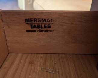 C67- $75. Mersman Side Table. Measures 21" W x 26" D x 21" T. 