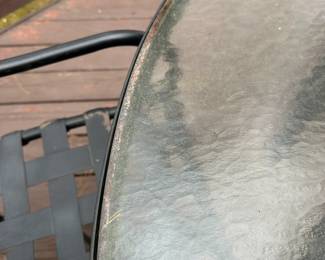 C39- $600 Brown Jordan Patio set. Table w/umbrella, 5 Chairs, 2 ottomans and side table.  Good sturdy condition needs a cleaning and a few chairs need to be re painted. 