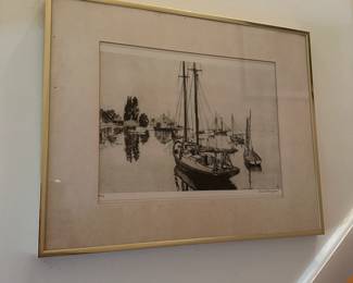 C68- $85. Set of Three Lionel Barrymore signed Etching Framed measures 20.5" x 16.5". 