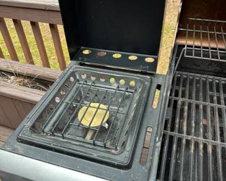 C38- $60.  Charbroil Grill (no Tank) Cover works but needs to be replaced. Grill is clean.  Measures 5' long x 20" deep x 46" tall