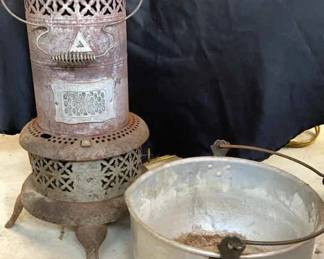 Antique Perfection Oil Heater Large Aluminum Pot With Handle 